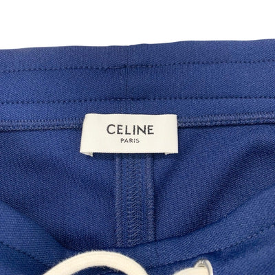 セリーヌ CELINE ボトムス ポリエステル ネイビー アイボリー スカート サイドライン ロゴ