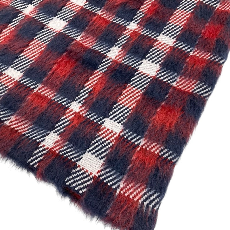 ルイヴィトン LOUIS VUITTON スカート レッド ネイビー ホワイト 未使用 チェック モヘヤ