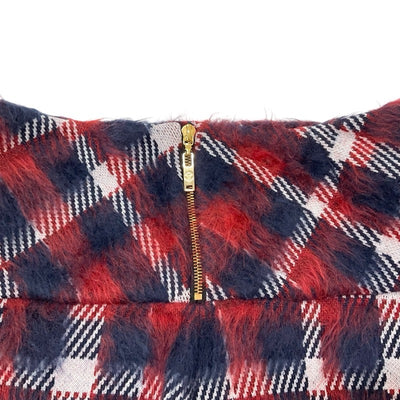 ルイヴィトン LOUIS VUITTON スカート レッド ネイビー ホワイト 未使用 チェック モヘヤ