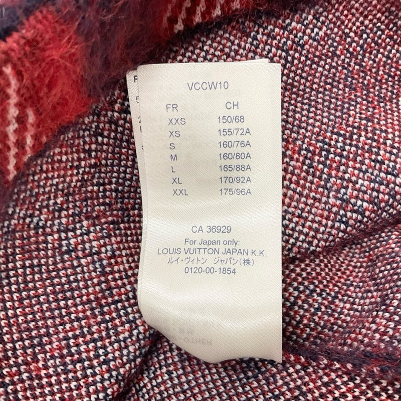 ルイヴィトン LOUIS VUITTON スカート レッド ネイビー ホワイト 未使用 チェック モヘヤ