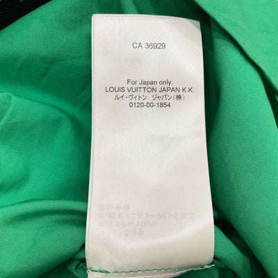 ルイヴィトン LOUIS VUITTON ワンピース コットン グリーン ブラック シャツワンピース フロントジップ 半袖 ベルト