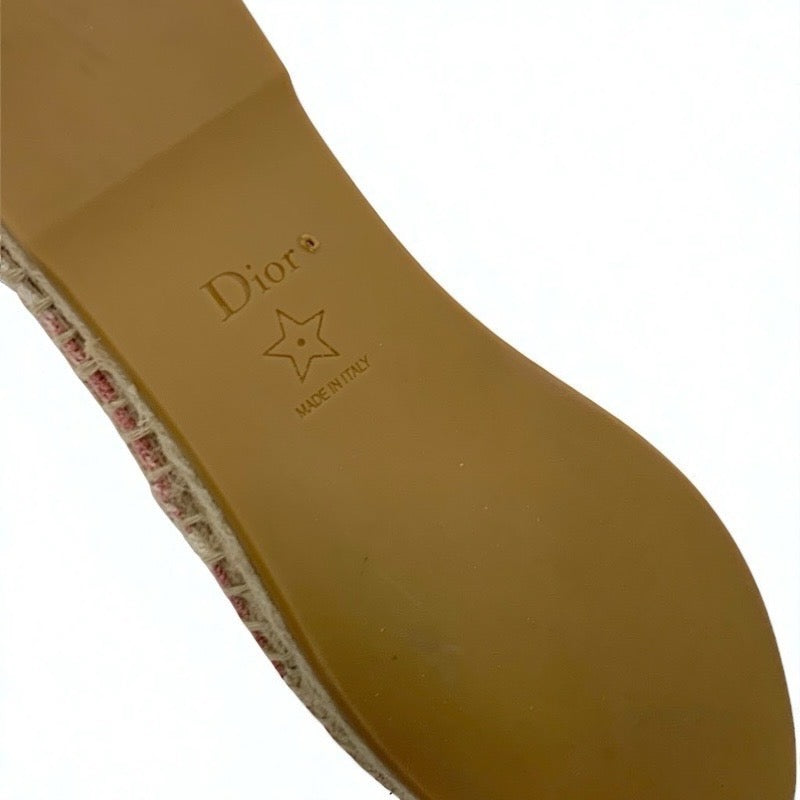クリスチャンディオール CHRISTIAN DIOR Granville フラットシューズ 靴 シューズ ファブリック ピンク エスパドリーユ