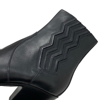 Hermes Vegas Boots Short Boots Shoes Leather Black Black