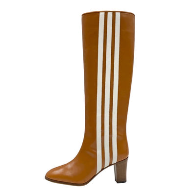 Gucci Boots Long Boots Shoes Leather Brown White Adidas Sideline