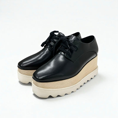 ステラマッカートニー STELLA McCARTNEY エリス スニーカー 靴 シューズ レザー ウッド ブラック ホワイト ブラウン 厚底 プラットフォーム レースアップシューズ