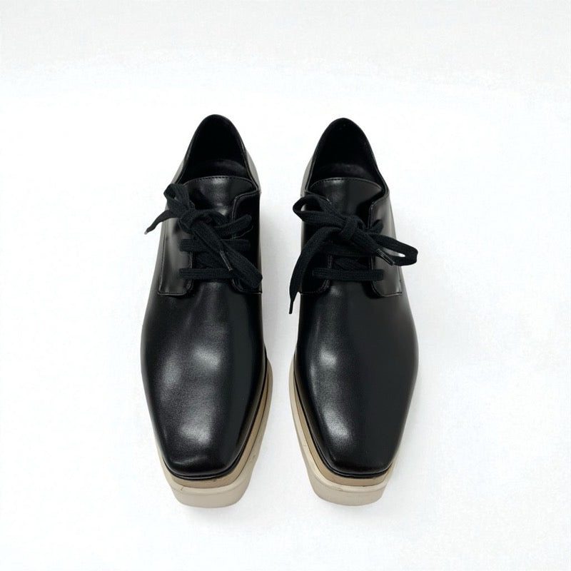 ステラマッカートニー STELLA McCARTNEY エリス スニーカー 靴 シューズ レザー ウッド ブラック ホワイト ブラウン 厚底 プラットフォーム レースアップシューズ