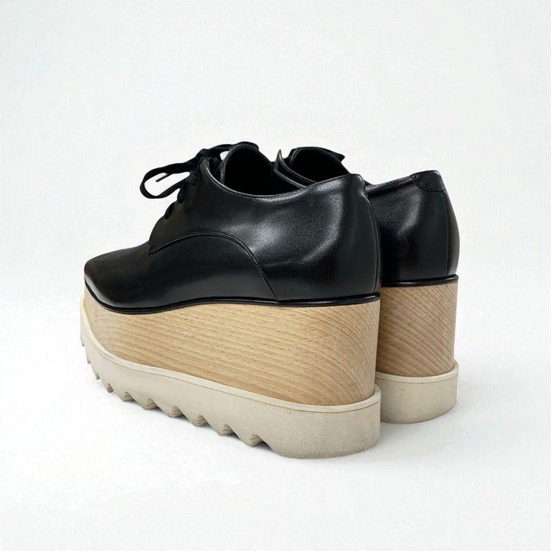 ステラマッカートニー STELLA McCARTNEY エリス スニーカー 靴 シューズ レザー ウッド ブラック ホワイト ブラウン 厚底 プラットフォーム レースアップシューズ