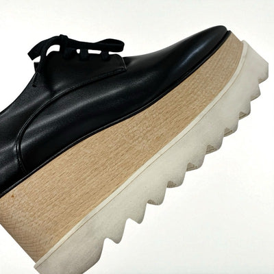 ステラマッカートニー STELLA McCARTNEY エリス スニーカー 靴 シューズ レザー ウッド ブラック ホワイト ブラウン 厚底 プラットフォーム レースアップシューズ