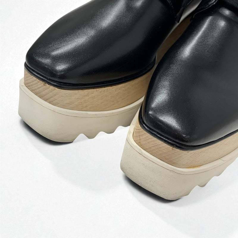 ステラマッカートニー STELLA McCARTNEY エリス スニーカー 靴 シューズ レザー ウッド ブラック ホワイト ブラウン 厚底 プラットフォーム レースアップシューズ