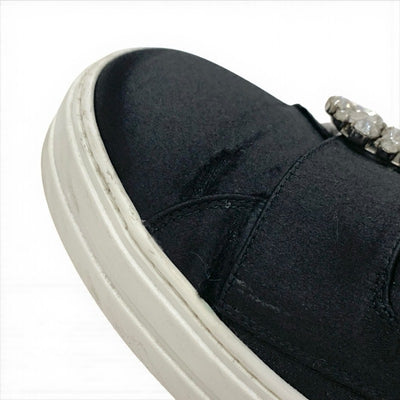 ロジェヴィヴィエ Roger Vivier スニーカー 靴 シューズ サテン ブラック 黒 ビジュー ストラスバックル