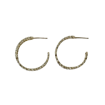 Chanel Earrings Gold Coco Mark Hoop Earrings