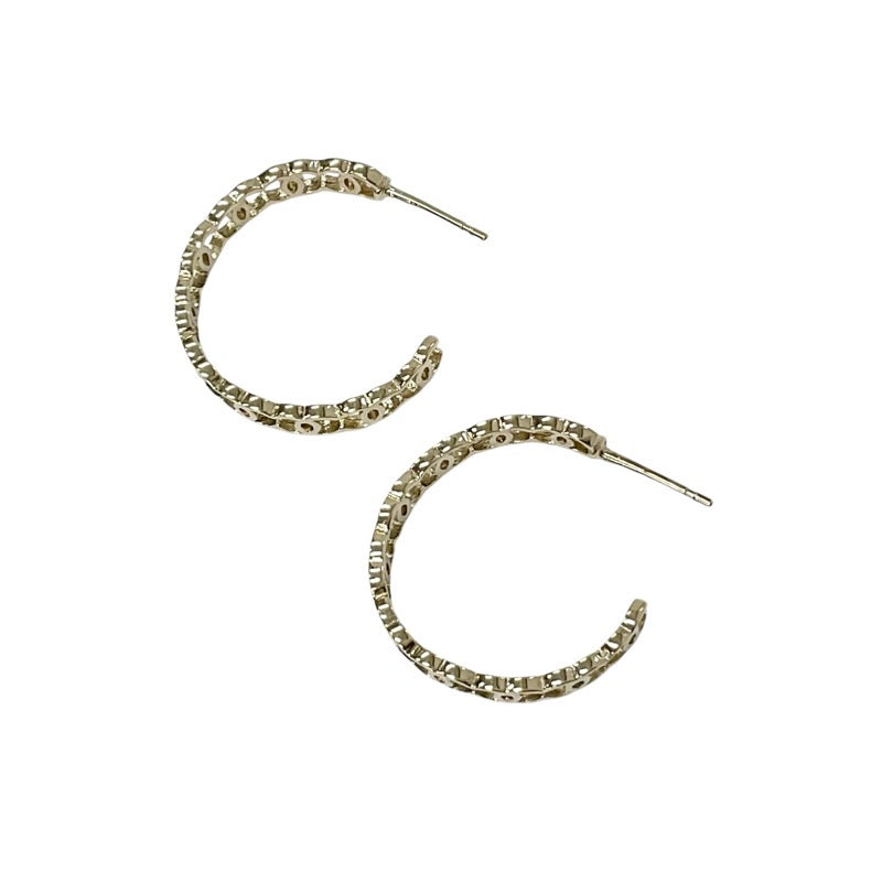 Chanel Earrings Gold Coco Mark Hoop Earrings