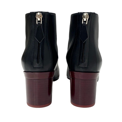 Hermes HERMES Boots, Short Boots, Shoes, Leather, Black, Bordeaux