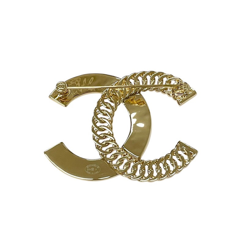 Chanel CHANEL Brooch Corsage Gold Coco Mark Logo Rhinestone