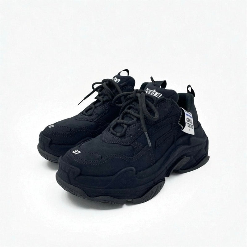 バレンシアガ BALENCIAGA トリプルS スニーカー 靴 シューズ コットン ブラック 黒 未使用 ロゴ 日本限定