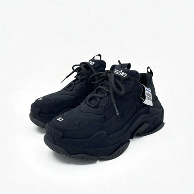 バレンシアガ BALENCIAGA トリプルS スニーカー 靴 シューズ コットン ブラック 黒 未使用 ロゴ 日本限定