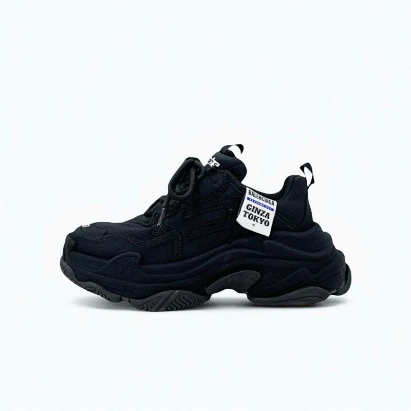 バレンシアガ BALENCIAGA トリプルS スニーカー 靴 シューズ コットン ブラック 黒 未使用 ロゴ 日本限定