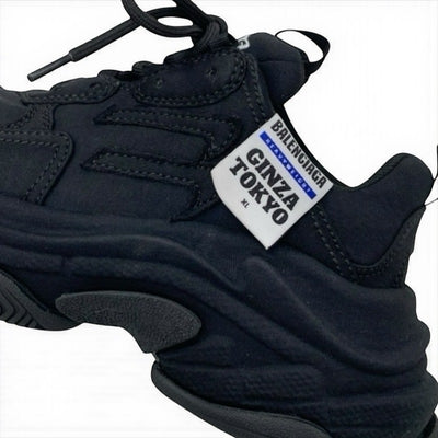 バレンシアガ BALENCIAGA トリプルS スニーカー 靴 シューズ コットン ブラック 黒 未使用 ロゴ 日本限定