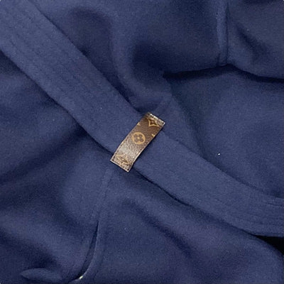 Louis Vuitton LOUIS VUITTON outerwear navy yellow monogram belted double face hooded wrap coat