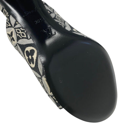 ルイヴィトン LOUIS VUITTON シルエットライン サンダル 靴 シューズ ジャカードファブリック ブラック ホワイト 未使用 SINCE1854 ミュール