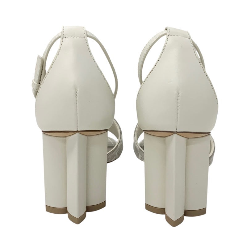 ルイヴィトン LOUIS VUITTON シルエットライン モノグラム サンダル 靴 シューズ ファブリック レザー ライトグレー ホワイト アンクルストラップ キャンバス