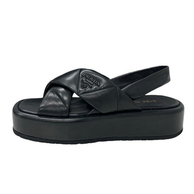 プラダ PRADA サンダル 靴 シューズ レザー ロゴ パデッドナッパ