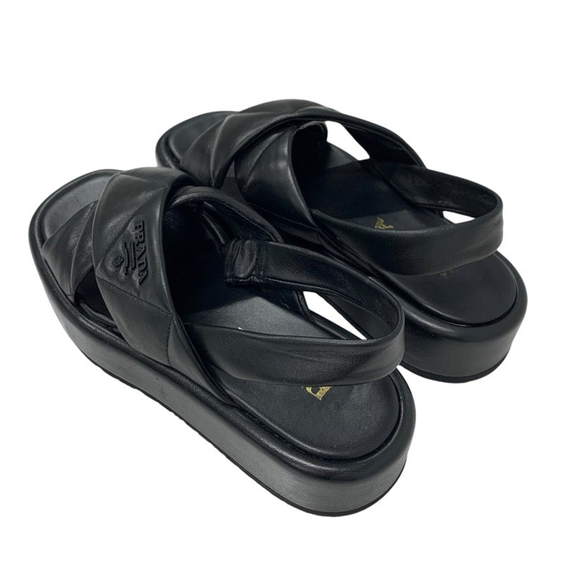 プラダ PRADA サンダル 靴 シューズ レザー ロゴ パデッドナッパ