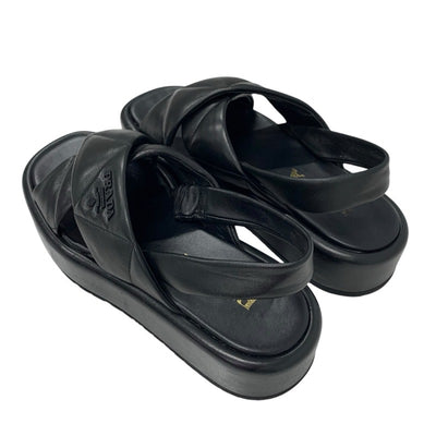 プラダ PRADA サンダル 靴 シューズ レザー ロゴ パデッドナッパ