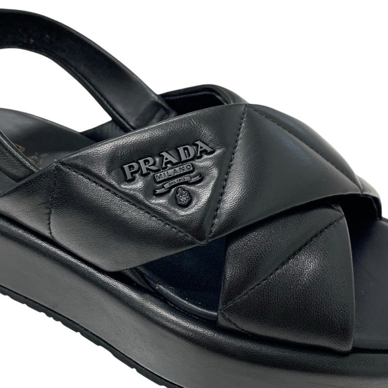 プラダ PRADA サンダル 靴 シューズ レザー ロゴ パデッドナッパ