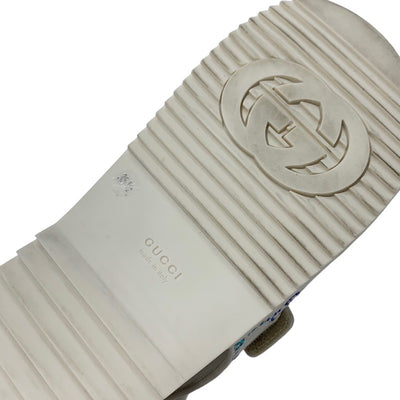 グッチ GUCCI ダブルG サンダル 靴 シューズ ファブリック レザー アイボリー マルチカラー ゴールド GGマーモント ラインストーン