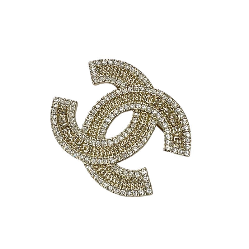 Chanel CHANEL Brooch Corsage Gold Coco Mark Rhinestone Logo