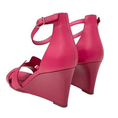 エルメス HERMES レジェンド サンダル 靴 シューズ レザー ピンク ウェッジソール アンクルストラップ