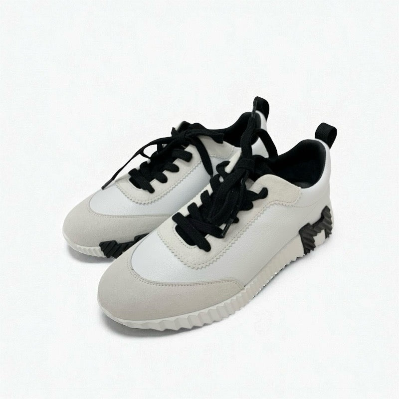 エルメス HERMES バウンシング スニーカー 靴 シューズ レザー スエード ホワイト ブラック