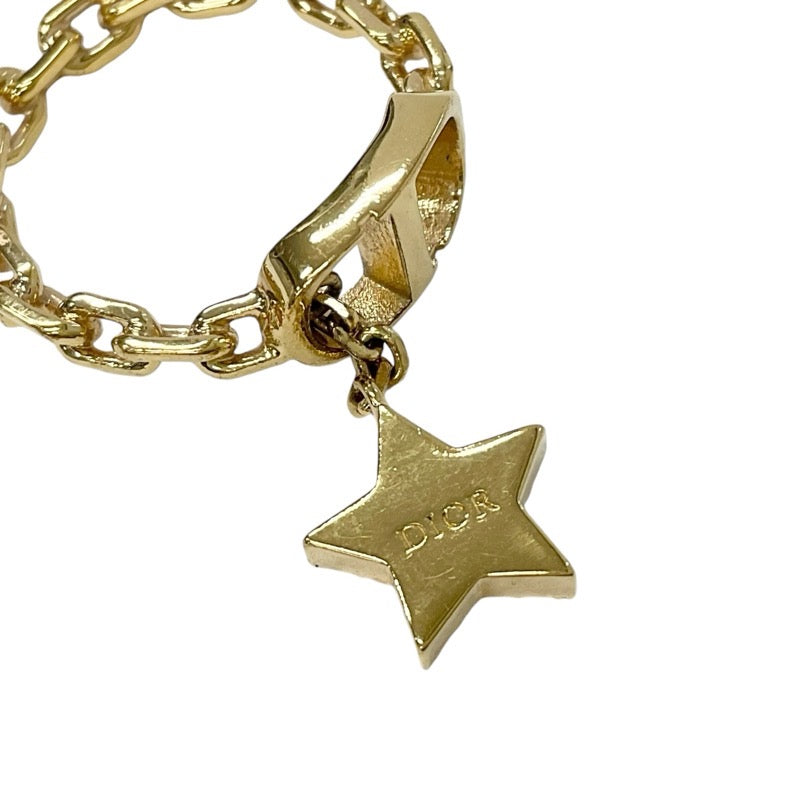 Christian Dior CHRISTIAN DIOR Petit CD Ring Gold Rhinestone Star