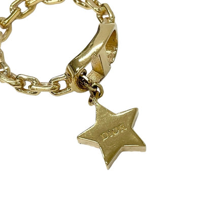 Christian Dior CHRISTIAN DIOR Petit CD Ring Gold Rhinestone Star