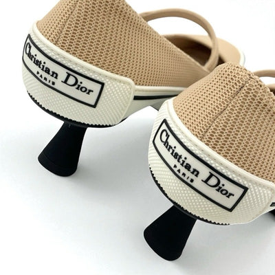 クリスチャンディオール CHRISTIAN DIOR パンプス 靴 シューズ ファブリック ベージュ D-Motion