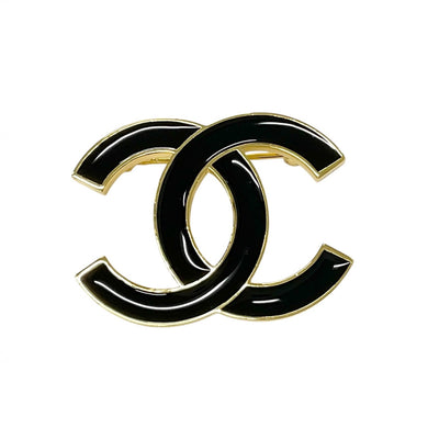 Chanel CHANEL Brooch Corsage Black Gold Coco Mark