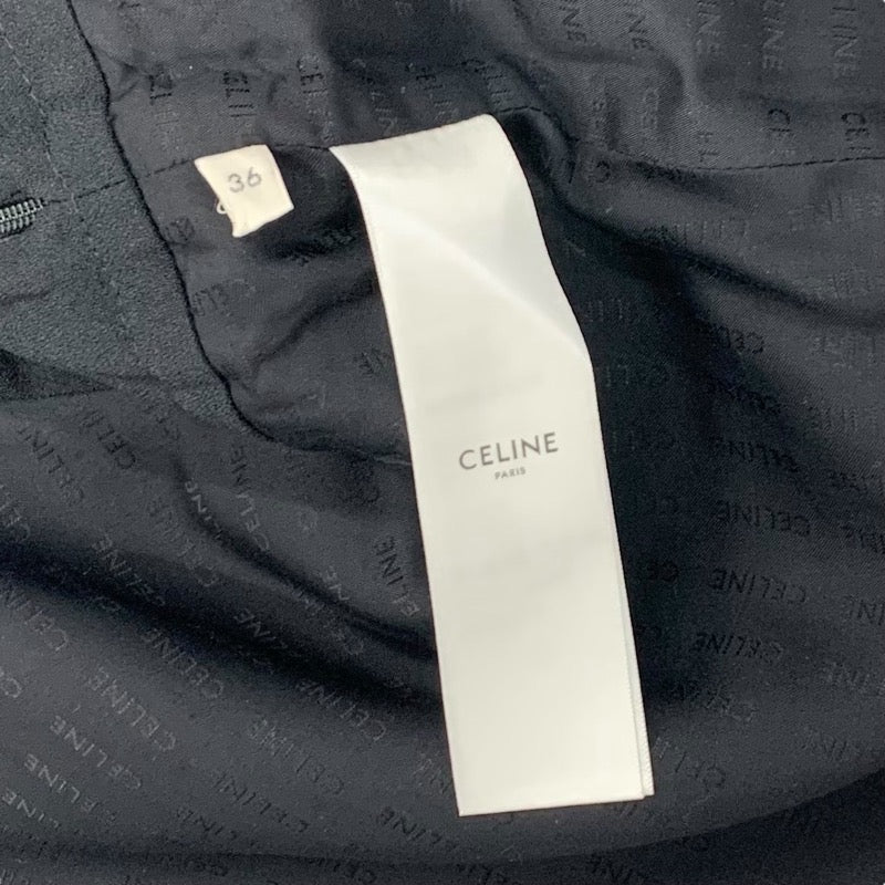 セリーヌ CELINE ボトムス ブラウン系 ゴールド 千鳥格子 ミニスカート フリルスカート