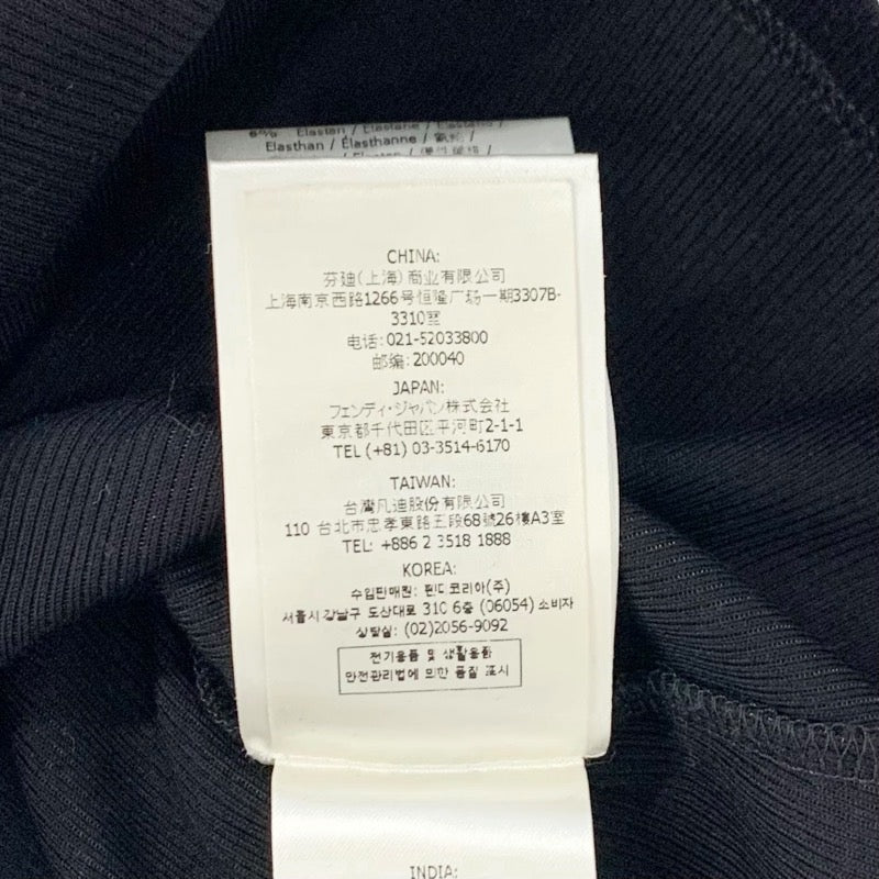 フェンディ FENDI トップス コットン ブラック ホワイト ロゴ タンクトップ