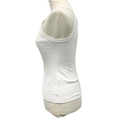 フェンディ FENDI トップス コットン ホワイト ブラック ロゴ タンクトップ