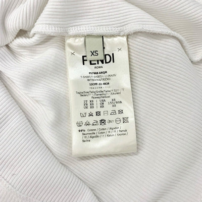 フェンディ FENDI トップス コットン ホワイト ブラック ロゴ タンクトップ