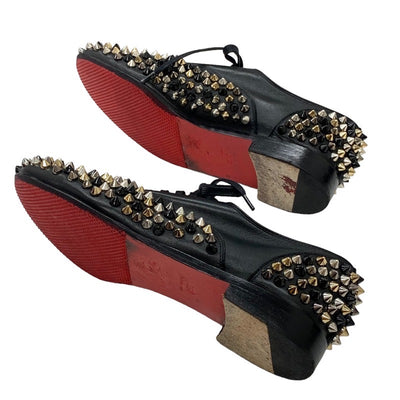 クリスチャンルブタン Christian Louboutin フラットシューズ 靴 シューズ スパイク スタッズ レザー ブラック