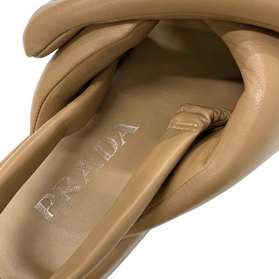 プラダ PRADA サンダル 靴 シューズ レザー ブラウン トライアングルロゴ パデッドナッパ ストラップ