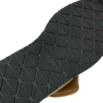 プラダ PRADA サンダル 靴 シューズ レザー ブラウン トライアングルロゴ パデッドナッパ ストラップ