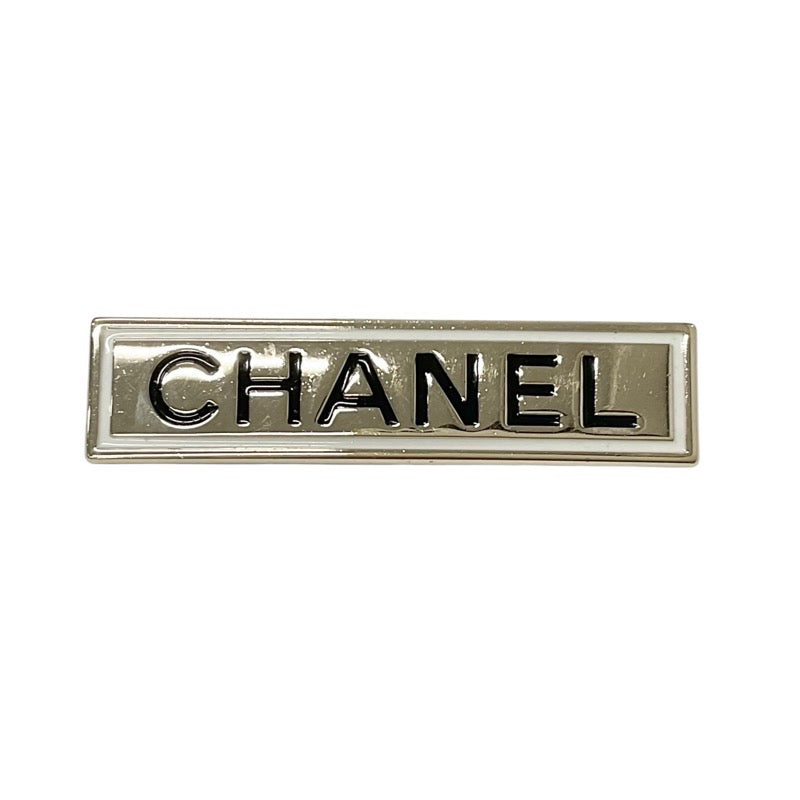 シャネル CHANEL ブローチ コサージュ ゴールド ブラック ホワイト ロゴ