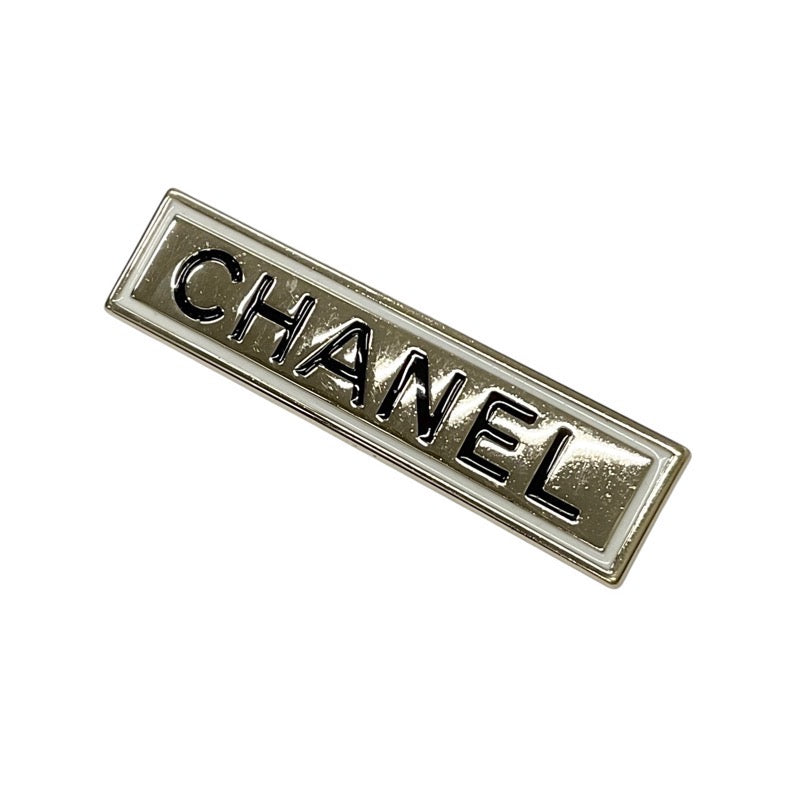 シャネル CHANEL ブローチ コサージュ ゴールド ブラック ホワイト ロゴ