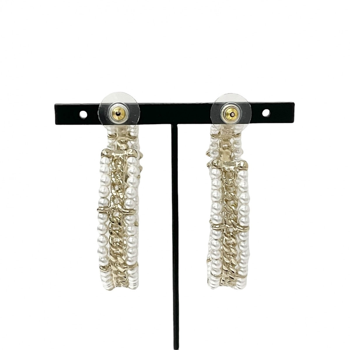 Chanel Earrings Gold Coco Mark Hoop Earrings