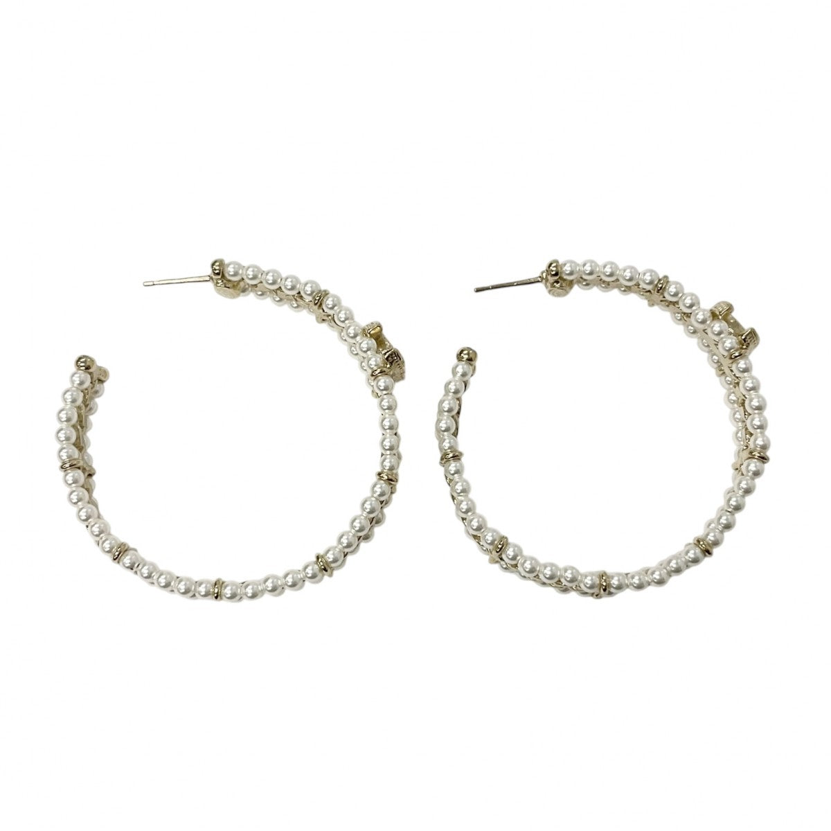 Chanel Earrings Gold Coco Mark Hoop Earrings