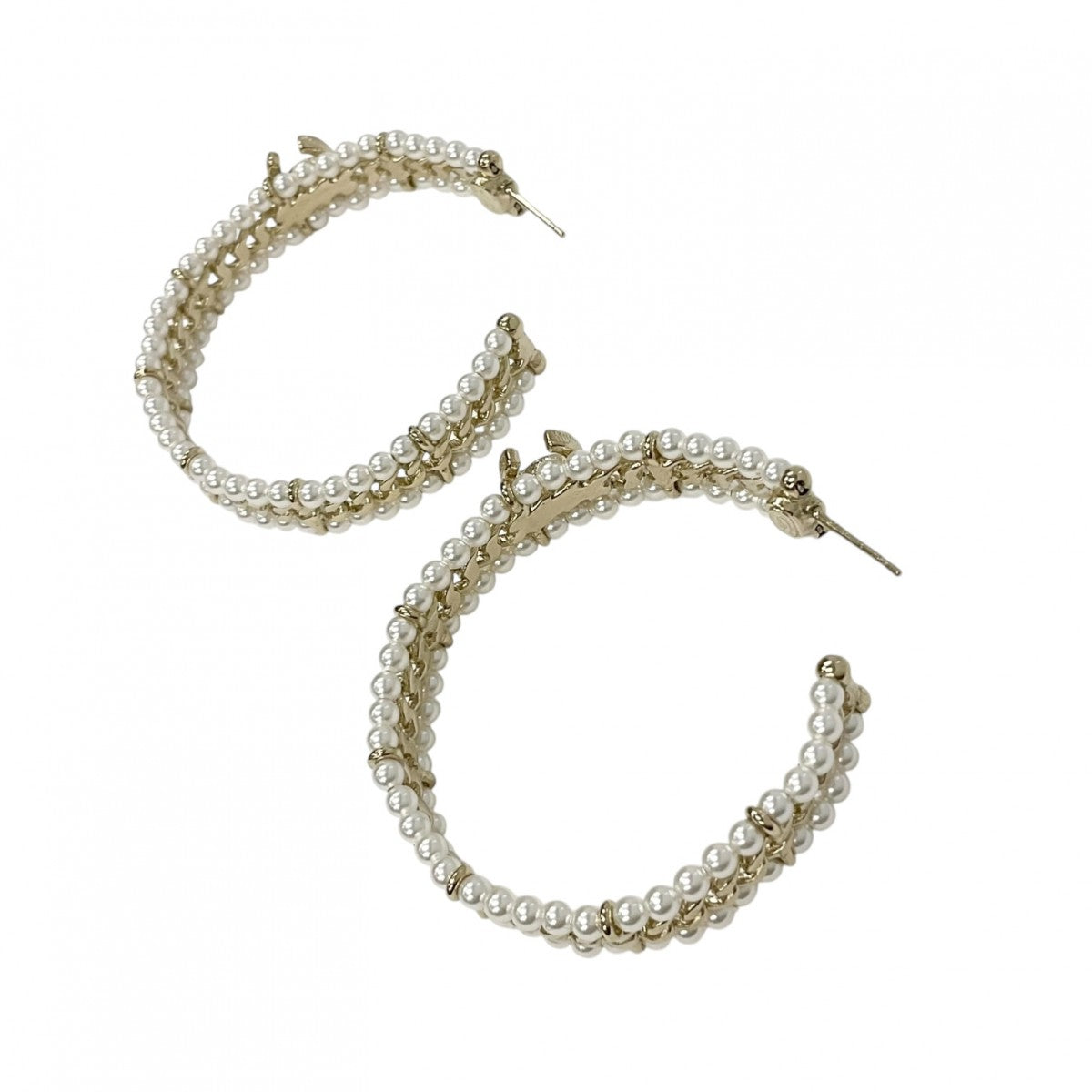 Chanel Earrings Gold Coco Mark Hoop Earrings