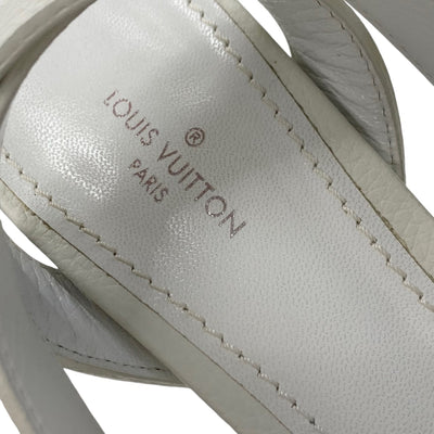 ルイヴィトン LOUIS VUITTON ロックイットライン サンダル 靴 シューズ レザー ホワイト ゴールド LVサークルロゴ ストラップ